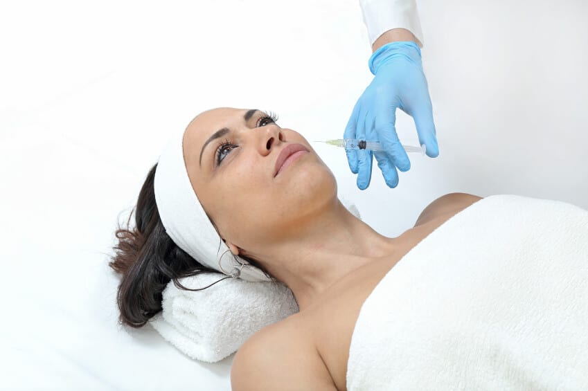 Woman getting injectable botox