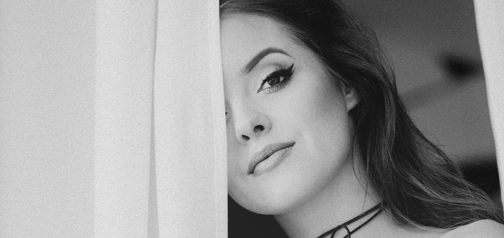 Woman headshot black &amp; white