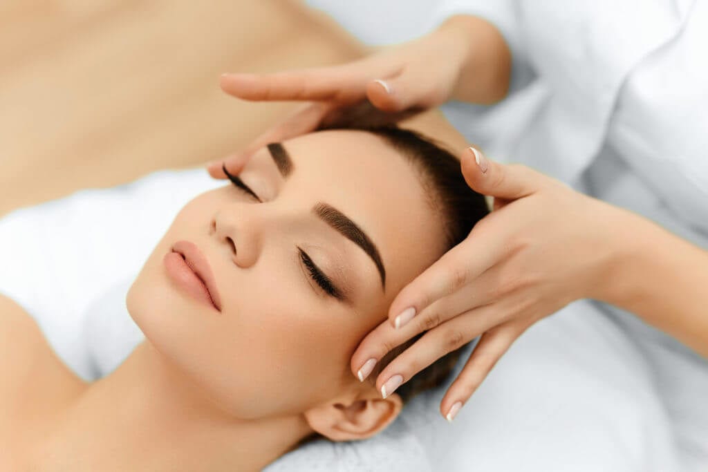 Female patient undergoing botox