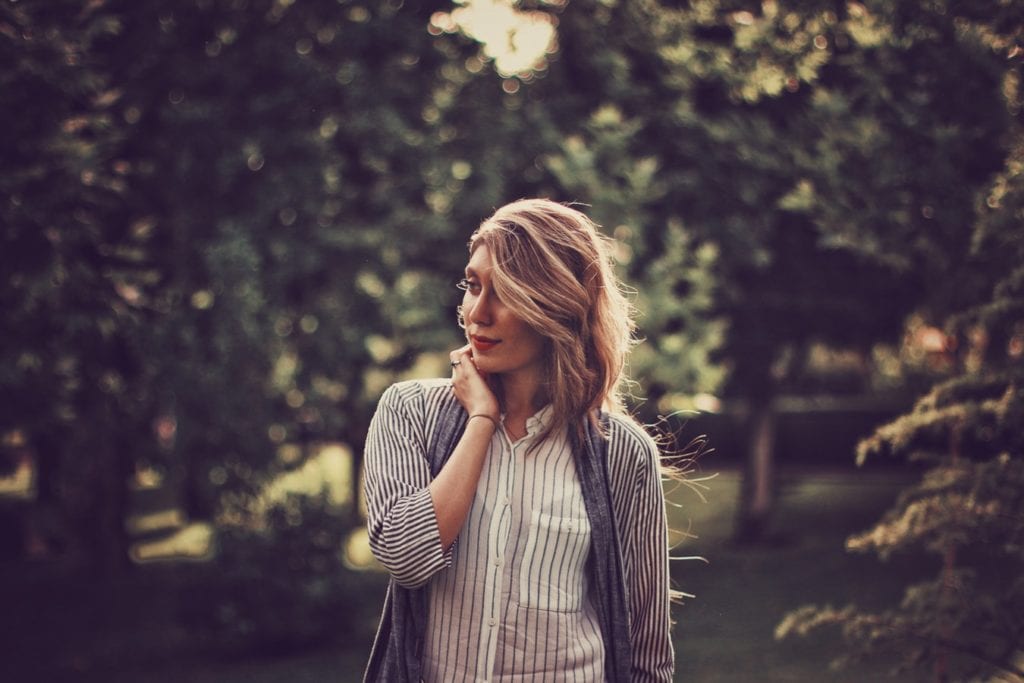 Woman walking at the park