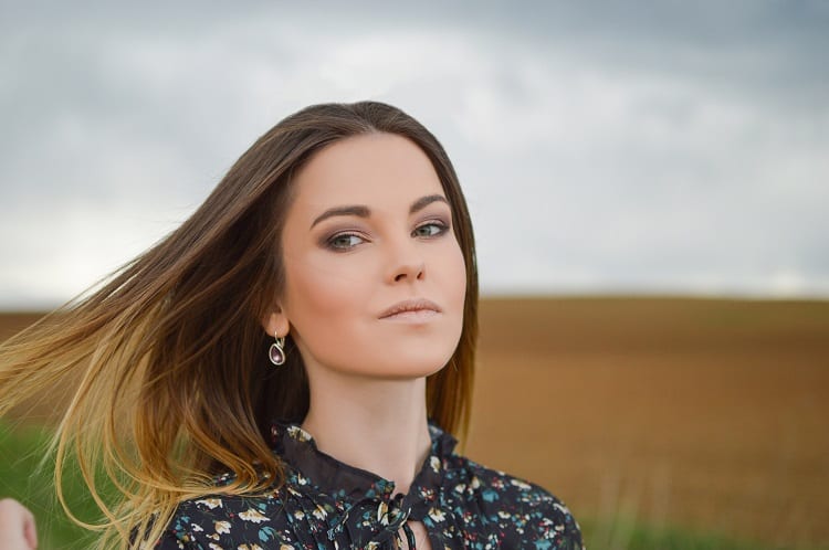 Woman outdoor shot after Botox